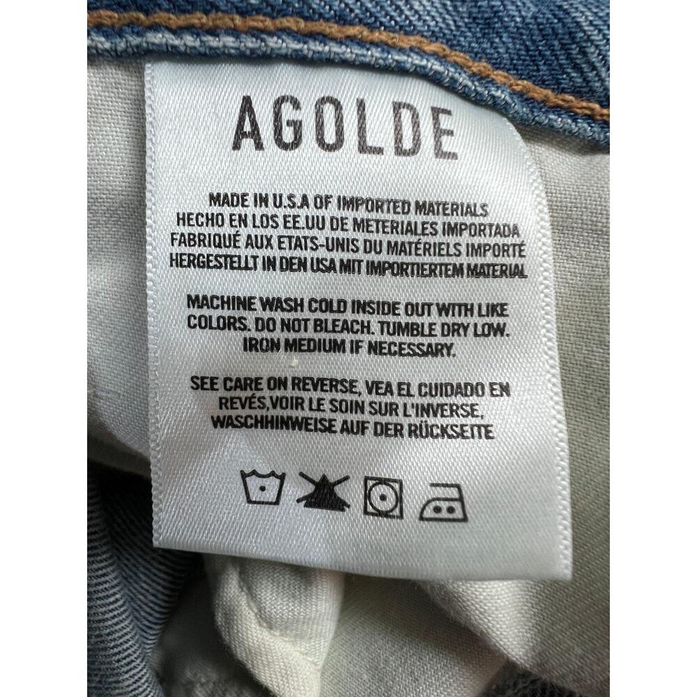 AGOLDE WOMENS 31 ELLIS TROUSER HIGH RISE ANKLE WIDE JEANS BAFFLE BLUE NEW - Picture 10 of 13